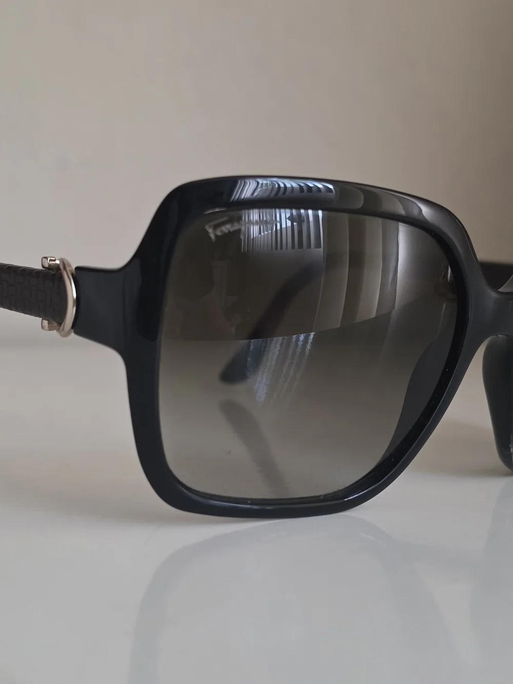 Salvatore Ferragamo SF765SL 001 Black Gancini Oversized Sunglasses